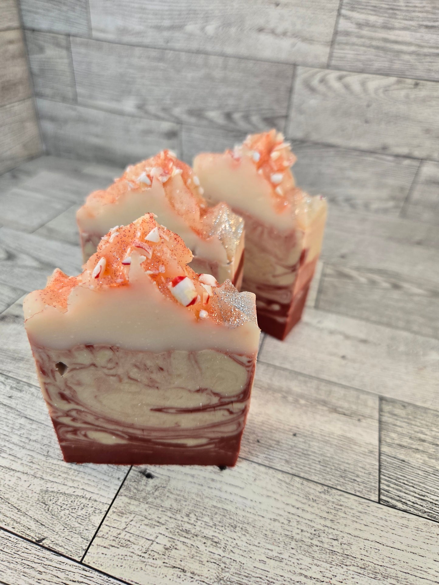 Peppermint  Candy Soap with Goat Milk