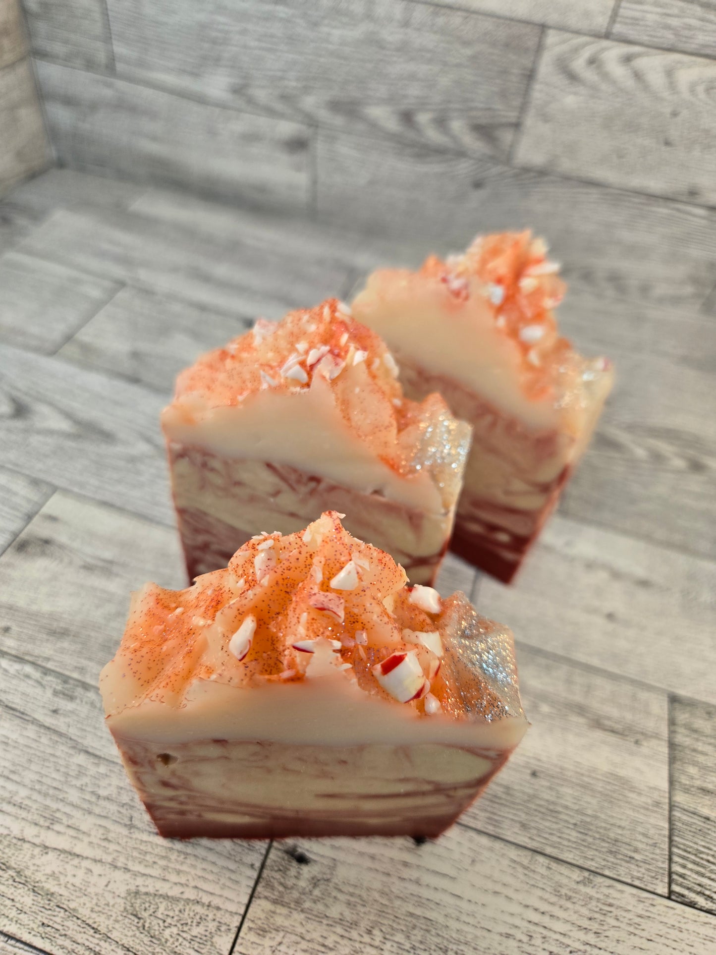 Peppermint  Candy Soap with Goat Milk